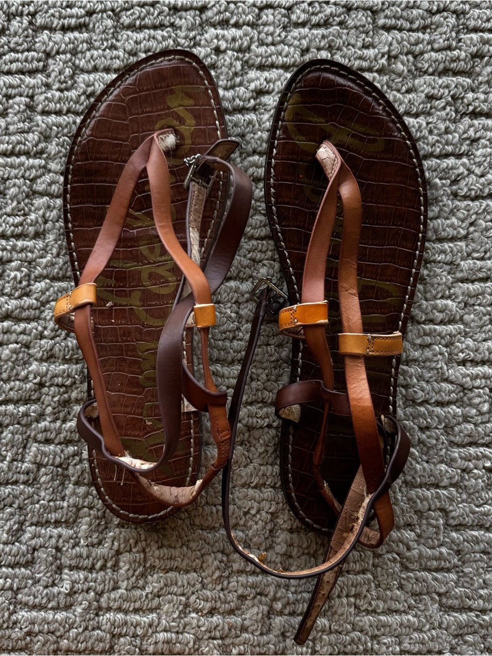 Sam Edelman Leather Sandals – Brown/Cognac – Good Condition